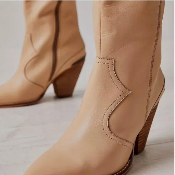 New Free People Leni Tall Western Boots Size 11 MSRP: $298 Leather - Picture 2 of 3